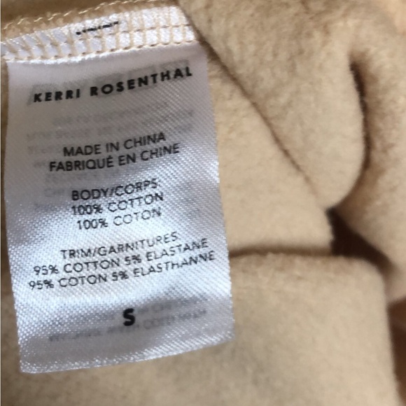 Kerri Rosenthal Micki Sweatshirt Cropped Patch Pocket Sweater Cream Blue Small - Picture 6 of 6